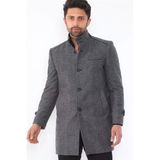 Dewberry Plt8391 Gri Desenli Erkek Palto