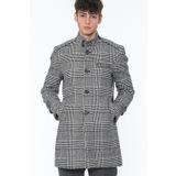 Dewberry PLT8391 Siyah Desenli Erkek Palto