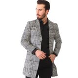 Dewberry PLT8398 Siyah Ekose Erkek Palto