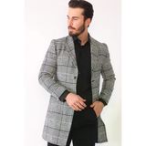 Dewberry PLT8398 Siyah Ekose Erkek Palto