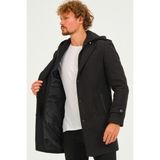 Dewberry PLT8401 Dewberry Erkek Palto-Diagonal Siyah - 5-Siyah - 4XL