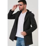 Dewberry Plt8406 Desenli Antrasit Erkek Palto