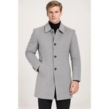 Dewberry PLT9364 Erkek Palto Gri Yün Karışımlı Dış Giyim - 2XL