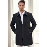 Dewberry PLT9365 Erkek Palto Antrasit %70 Yün %30 Polyester Orta Kalınlık Uzun Kol Özellikli - M