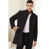 Dewberry PLT9367 Erkek Palto Düz Antrasit %70 Yün %30 Polyester Orta Kalınlık Özellikli L Beden