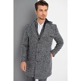 Dewberry PLT9371 Erkek Palto Desenli Lacivert %70 Yün %30 Polyester Uzun Kol Orta Kalınlık - XL - Renkli