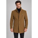 Dewberry PLT9386 Erkek Palto Camel (1) Yün Karışımlı Dış Giyim