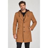 Dewberry PLT9406 Erkek Palto Camel Yün Karışımlı Dış Giyim - 2XL