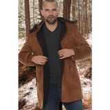Dewberry Süet Görünümlü Erkek Palto Camel %95 Polyester Orta Kalınlık Uzun Kol 2XL