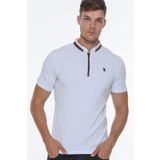 Dewberry T8571 Fermuarlı Beyaz Erkek T-shirt