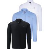 Dewberry Üçlü Set G674 Dewberry Erkek Gömlek Siyah Beyaz Bebe Mavi - Beyaz - Bebe Mavi