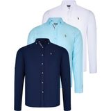 Dewberry Üçlü Set G674 Dewberry Erkek Gömlek Siyah Beyaz Camgöbeği - Beyaz - Cam Göbeği
