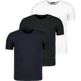 Dewberry Üçlü Set T8569 Bisiklet Yaka Erkek T-Shirt-Siyah-Beyaz-Lacivert - M - Renkli
