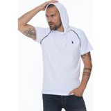 Dewberry Üçlü Set T8570 Kapüşonlu Erkek T-Shirt-Siyah-Beyaz-Antrasit - Renkli