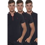 Dewberry Üçlü Set T8571 Dewberry Fermuarlı Erkek T-Shırt-Lacivert-Lacivert-Lacivert - 2XL