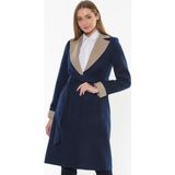 Dewberry Z6510 Kadın Palto Lacivert Polyester Malzeme ile Şık Tasarım S Beden