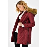 Dewberry Z6590 Kadın Kaban - Bordo - L