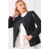 Dewberry Z6615 Derili Süet Koyu Siyah Kadın Mont