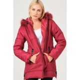Dewberry Z6668 Açık Bordo Kadın Kaban
