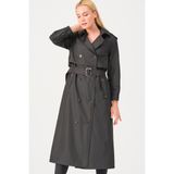 Dewberry Z6674 Kadın Trençkot-Siyah - 2XL