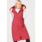 Dewberry Z6718 Açık Bordo Kadın Yelek