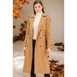 Dewberry Z6737 Dewberry Bayan Trençkot-Düz Camel - Taba - XL