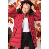 Dewberry Z6759 Dewberry Bayan Kaban Düz Bordo - Koyu Bordo - L