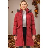 Dewberry Z6774 Dewberry Bayan Kaban Düz Bordo - Koyu Bordo - M