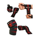 Dex Supports Fitness Diz Bandajı , Knee Wraps , Bilek Sargısı Wrist Wraps 2'li Set