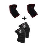 Dex Supports Spor Dirseklik Fitness Dirsekliği Elbow Sleeve , Fitness Dizlik Knee Wraps Legend 2'li Set