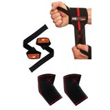 Dex Supports Spor Dirseklik Fitness Elbow Sleeve , Spor Bileklik Wrist Wraps Elite , Lifting Straps Pro 3'lü Set