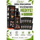 Dexe Black Hair Shampoo – 8 Dakikada Etkili Saç Siyahlaştırıcı Şampuan 420 ml + Seyahat Boy Hediye