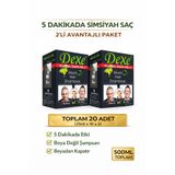 Dexe Black Hair Shampoo - Saç Siyahlaştırıcı Şampuan 2'li Eko Paket