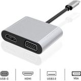 Dexim Dhu0004 Premium 4 İn 1 Usb-Typ-C Hdmı Vga Hub For İpad Pro, Macbook, Pc, Laptop (Kdo)