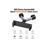 Dexmon 360° Ayarlanabilir Araç İçi Koltuk Arası Arkası Telefon ve Tablet Tutucu | Universal Araç İçi Klipsli Döner Stand | 4.7-12.9 İnç Uyumlu Tutacağı
