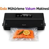 Dexmon 60 Kpa Gıda Vakum Mühürleme Makinesi Otomatik Vakumlama ve Mühürleme Dijital Kontrol Paneli Güçlü Emiş Ev Tipi - Siyah