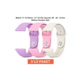 Dexmon Apple Watch 11 10 42mm 6 7 8 9 10 11 Se Uyumlu 38 40 41mm Silikon Kordon Seti 3’lü Paket Saat Kayışı