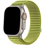 Dexmon Apple Watch 11 10 46mm - 6 7 8 9 10 11 SE Ultra Uyumlu 42 44 45 49mm Bakla Desen Hasır Kumaş Kordon Kayış - Watch 10 46mm - 42/44/45/49mm - Açık Yeşil