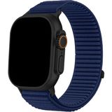 Dexmon Apple Watch 11 10 46mm - 6 7 8 9 10 11 SE Ultra Uyumlu 42 44 45 49mm Bakla Desen Hasır Kumaş Kordon Kayış - Watch 10 46mm - 42/44/45/49mm - Lacivert