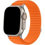 Dexmon Apple Watch 11 10 46mm - 6 7 8 9 10 11 SE Ultra Uyumlu 42 44 45 49mm Bakla Desen Hasır Kumaş Kordon Kayış - Watch 10 46mm - 42/44/45/49mm - Turuncu