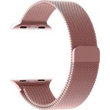 Dexmon Apple Watch 11 10 46mm - 6 7 8 9 10 11 SE Ultra Uyumlu 42 44 45 49mm Milano Metal Hasır Mıknatıslı Kordon Paslanmaz Çelik - 42 44 45 46 49mm - Pembe