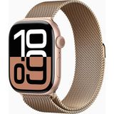 Dexmon Apple Watch 11 10 46mm - 6 7 8 9 10 11 SE Ultra Uyumlu 42 44 45 49mm Milano Metal Hasır Mıknatıslı Kordon Paslanmaz Çelik - 42 44 45 46 49mm - Rose Gold