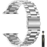 Dexmon Apple Watch 11 10 46mm - 6 7 8 9 10 11 SE Ultra Uyumlu 42 44 45 49mm Paslanmaz Çelik Metal Bakla Kordon - Gümüş - Watch 10 46 - 42/44/45/49mm