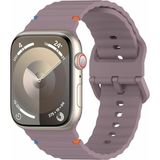 Dexmon Apple Watch 11 10 46mm - 6 7 8 9 10 11 SE Ultra Uyumlu 42 44 45 49mm Rebbit Çizgi Desenli Tokalı Spor Silikon Kordon Kayış - 42/44/45/46/49mm - Açık Mor