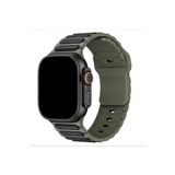 Dexmon Apple Watch 11 10 9 8 7 6 SE Ultra Uyumlu 42 44 45 46 49mm Çift Renk Bakla Desen Silikon Kordon