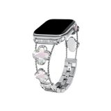 Dexmon Apple Watch 11 10 9 8 7 6 Ultra Se Uyumlu 42 44 45 46 49 mm Lüks Taşlı Çiçekli Şık Zarif Metal Kordon
