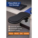 Dexmon Ayarlanabilir Masa Üstü Kol Bilek ve Dirsek Desteği Döner Ergonomik Mouse Klavye Pc Kol Dayama Pedi