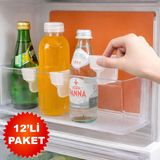 Dexmon Buzdolabı Kapak Içi Mini Raf Düzenleyici - Organizer - Ayırıcı Ayarlanabilir Plastik - 12 Adet