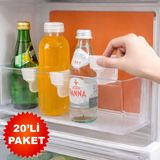 Dexmon Buzdolabı Kapak Içi Mini Raf Düzenleyici - Organizer - Ayırıcı Ayarlanabilir Plastik - 20 Adet