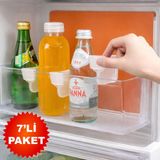 Dexmon Buzdolabı Kapak Içi Mini Raf Düzenleyici - Organizer - Ayırıcı Ayarlanabilir Plastik - 7 Adet